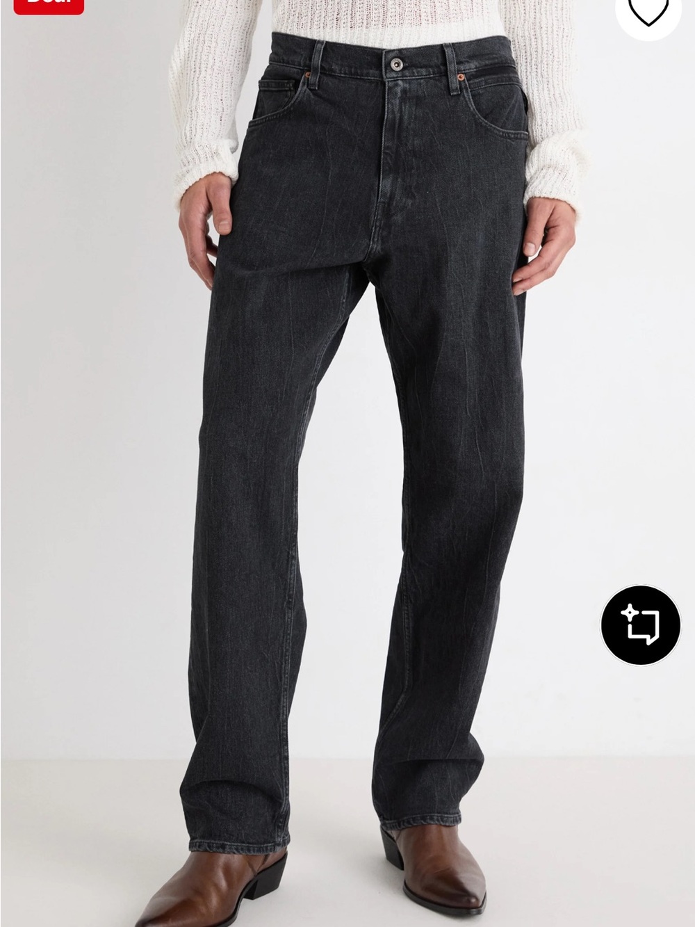 REPLAY Mens size 28 KYRAN PANTS - Relaxed fit jeans - black delavè